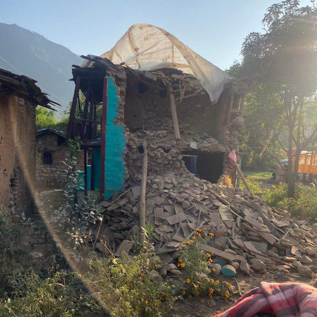 The quake destroyed thousands of homes like this.